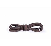 Kaps Cordones de Cuero, Cordones de Zapatos de Cuero 100% Piel Legítima, Fabricados en Europa (140 cm - 8 a 10 pares de ojales / 76 - marrón)