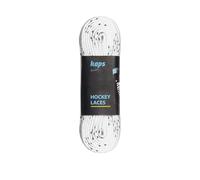 Kaps Cordones de Poliéster Impermeables Fuerza de Tensión Superior 190 daN - Resistentes al Agua - Para Patines de Hockey sobre Hielo - Blanco y Negro - 243cm