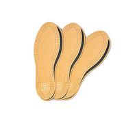 Kaps Paquete de 3 Pares de Plantillas para Zapatos Pecari Carbon, Cuero de Oveja con Curtido Vegetal de con Carbón Activado, Elegantes y Cómodas (Mujer 6 UK/39 EUR)