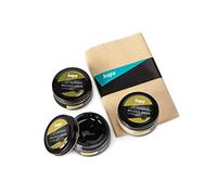 Kaps Set de Crema Delicate para Calzado en Azul Marino, Transparente y Negro, 3 x 50 ml con Paño de Algodón - Cuidado del Calzado de Cuero Liso y Sintético