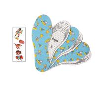 Kaps Sweet Steps, Plantillas de Zapatos para Niños con Tatuajes Temporales de Colores, Juego de 3 Pares - Juego de Plantillas de Repuesto Suaves y Acolchadas para Andar, Correr y Jugar (Azul)