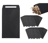 KAPSING 100 Piezas Bolsas Pequeñas Negras Bolsas de Papel Kraft Autoadhesivas Mini Sobres para Semillas, Salarios, Monedas(10 x 6 cm/3.9 x 2.4 pulgadas)