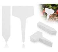 KAPSING 100 unidades, carteles para plantas para exteriores, resistentes a la intemperie, 2 tipos de tapones de plástico para plantas para etiquetar plantas