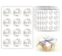 KAPSING 144 Pegatinas de Agradecimiento de 4 cm, Autoadhesivas de Flores para Bodas y Cumpleaños