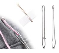 KAPSING 2 piezas de agujas para tirar con cordón, ayuda para enhebrar, enhebrador, pinzas, cordón elástico, agujas para tirar, enhebrador de banda elástica, herramienta para enhebrar para bricolaje