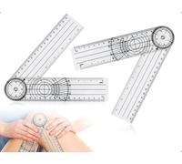 KAPSING 2 piezas transportador,goniómetro de fisioterapia de ángulo de 360 °,cuchillo de articulación médica transparente,buscador de ángulos,regla de ángulos,bisel,para terapia deportiva