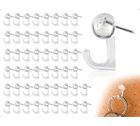 KAPSING 50 Ganchos para chinchetas,alfileres de Cabeza de plástico,chinchetas Transparentes para Pared,chinchetas con Caja,Ideales para pizarras,Fotos,calendarios,Tarjetas,Oficina,hogar,decoración