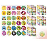 KAPSING 600 Piezas Pegatinas Motivacionales Pegatinas de Recompensa para Niños, Pegatinas de Recompensa para Maestros Alemanes, Pegatinas Autoadhesivas de Recompensa de Animales de Escuela Primaria