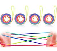 KAPSING Juego de 4 Hilos para Dedos, Juego de Hilo de Nailon para Torcer los Dedos, Cuerda Arcoíris, Mejora la Flexibilidad de los Dedos y Estimula la Creatividad y la Imaginación (1,6 m x 3 mm)