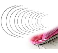 KAPSING Juego de agujas curvas de 12 piezas, aguja de coser, aguja para cuero, aguja redonda para talabartero de cuero, aguja de coser para cuero de 6 tamaños