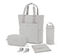 Kapten & Son Set de bolso cambiador Lindby 4 pzs. compartimento para portátil gris