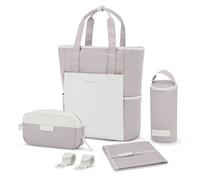 Kapten & Son Set de bolso cambiador Lindby 4 pzs. compartimento para portátil rosa