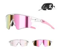 KAPVOE Gafas de Ciclismo Fotocromáticas Hombre Gafas de Sol Deportivas Mujer Transparente Gafas MTB Protección UV400 Gafas Bicicleta Montaña con TR90 Marco Gafas Bici BTT Ciclista Running Rosa