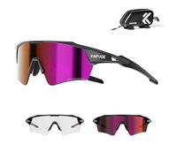 KAPVOE Gafas de Ciclismo Fotocromáticas Hombre Gafas de Sol Deportivas Mujer Transparente Gafas MTB Protección UV400 Gafas Bicicleta Montaña con TR90 Marco Gafas Bici BTT Ciclista Running Morado