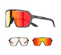 KAPVOE Gafas de Ciclismo Fotocromáticas Hombre Mujer TR90 Gafas de Sol Deportivas Running Transparente Gafas MTB Protección UV 400 Gafas Bicicleta Montaña Gafas Bici Gafas BTT Ciclista Rojo