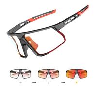 KAPVOE Gafas de Ciclismo Fotocromáticas Hombre TR90 Gafas de Sol Deportivas Mujer Transparente Gafas MTB Accesorios de Bicicleta UV 400 Gafas BTT Running Rojo