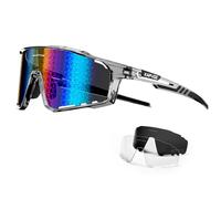 KAPVOE Gafas de Ciclismo Polarizadas Hombre Mujer MTB Gafas Bicicleta Montaña Gafas Bici Gafas de Sol Ciclismo TR90 Btt UV 400 Running K76 Nano