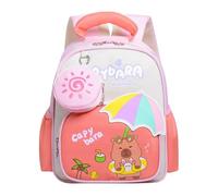 Kapybara Mochila Escolar de Alta Capacidad | Linda Mochila Escolar | Bolsa para Niños Para Libros de Viaje Snacks Papelería Guardería Graduación Cumpleaños Picnic La Mochila Capybara ofrece una, rojo