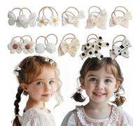 KAQILE 20 gomas para el pelo para niños, coloridas, elásticas, de arco suave, para niñas, titulares de coletas, accesorios para el cabello para niñas pequeñas (20 unidades blancas)