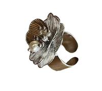 KAQNTUD Anillos de perlas blancas para mujer, anillos abiertos ajustables para boda, joyería de promesa