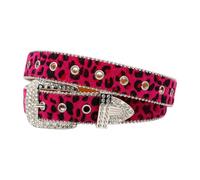 KAQNTUD Blingbling - Cinturón de diamantes de imitación con tachuelas y hebilla para disfraces de cintura resistente para jeans, pantalones, cinturones para vestidos, Banda con ojales rosados, II