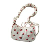 KAQNTUD Bolso bandolera de pana fruncida para mujer y Trendsetters de moda con diseño de fresa, White, Talla única