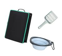 KAQNTUD Caja de arena portátil hermética para gatos, de plegado rápido, para viajes, camping, uso doméstico, fácil de lavar, a prueba de salpicaduras