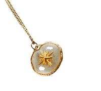 KAQNTUD Collar con colgante de celestiales de moda, transparente, sol, luna, estrella, amor, collar, accesorios inspirados en celestiales, cadena de cuentas para regalar, talla única, como se describe