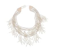 KAQNTUD Ethnic Styles - Collar de cuentas multicapa de longitud ajustable, cadena para el cuello, ligero y elegante, joyería de resina para mujer, collar de fiesta de inspiración étnica, talla única