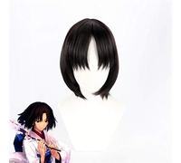 Kara no Kyoukai Ryougi Shiki Cosplay peluca FGO Fate el jardín de la orden pelucas de pelo sintético de parte media corta negra para adultos