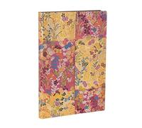 Paperblanks Cuaderno Midi Kara-ori Pink (Japanese Kimono) Tapa blanda sin líneas, cierre elástico