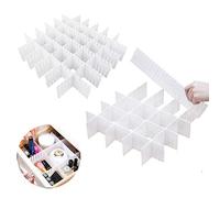 KARAA 16 separadores de cajones blancos para cajones de tocador, separadores de rejilla ajustables para maquillaje, ropa interior, calcetines, cinturón o suministros de oficina