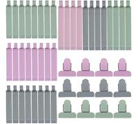 KARAA Pinzas Bolsas Alimentos, Juego de 48 pcs Clips de Sellado de Alimentos, Clips de Cierre de Plástico, Gris Verde Rosado, 3 tamaños