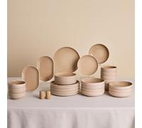 Karaca Basic Collection - Juego de vajilla de cerámica de 36 piezas para 8 personas, apto para lavavajillas, microondas, plato llano, cuenco de pasta, plato lateral, cuenco de sopa, platos para