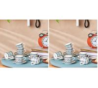 KARACA Beylerbeyi - Juego de 6 tazas de café turco de porcelana, 12 piezas, 80 ml, color blanco y azul multicolor (Paquete de 2)