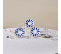 Karaca Bursa - Juego de 12 vasos de té turco, color azul marino