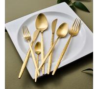 KARACA Callisto - Juego de vajilla de 84 piezas, en caja separada, color dorado, juego de vajilla elegante de primera calidad para entretenimiento y ocasiones especiales