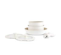 Karaca Ceramica Comfort - Juego de utensilios de cocina de cerámica antiadherente (24 cm) y cacerola (18 y 20 cm) con mango desmontable, juego de 6 sartenes antiadherentes de inducción sin PFAS, color