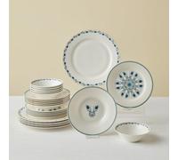 Karaca Forever Bone China Iznik - Vajilla de 24 piezas, 6 personas, multicolor