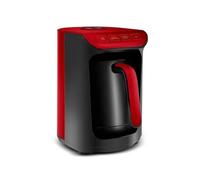 KARACA Hatır Köz Cafetera turca, capacidad de 300 ml, prepara 5 tazas de café turco, apagado automático y control de temperatura, sabor auténtico a carbón, 535 W, rojo