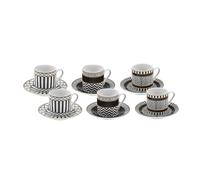 KARACA Helenistik B0BWJ4F3HL - Juego de 12 tazas de café turco de porcelana para 6 personas, 80 ml, color negro