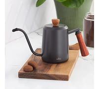 Karaca Hervidor de café de acero inoxidable negro de 600 ml, carcasa de acero inoxidable 304, hervidor, elegantes asas de castaño, cafetera de tercera generación, capacidad de 1200 ml