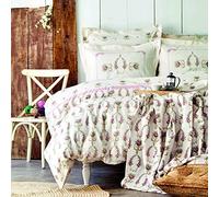 Karaca Home Alfia Powder - Juego de Funda nórdica para Cama de Matrimonio, 100% algodón, Funda nórdica de 200 x 220 cm, sábana encimera de 240 x 260 cm, Funda de Almohada de 50 x 70 cm, Juego de