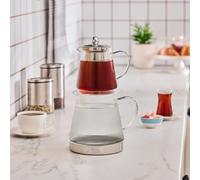 Karaca Keops - Tetera de vidrio de borosilicato, 2500 ml, recipiente para beber, resistente a la temperatura, jarra de vidrio para tetera, apta para calentadores de té