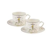 Karaca Little Prince - Juego de 2 tazas de café de porcelana de 80 ml, diseño de moca robusto, borde grueso, material porcelana