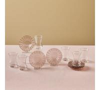 KARACA Luna - Juego de 12 vasos de té turcos para 6 personas (juego Cay Bardagi), vasos de té y platillos en color marrón claro moderno