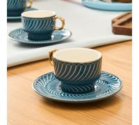 KARACA Olympian - Juego de café (6 piezas, 90 ml), color azul