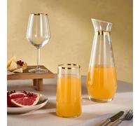 KARACA Orlando - Juego de 25 vasos gruesos y duraderos para 12, elegantes vasos altos para jugo y agua, vino y vasos altos, jarra transparente, regalo ideal de Navidad o uso diario