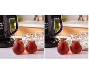 KARACA Refikadan Tatlıcan - Juego de 6 vasos de té turco, aptos para lavavajillas, vasos de té turco, diseño único y práctico (Paquete de 2)