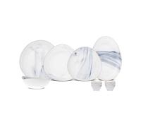 Karaca Ria - Vajilla para 6 personas, 27 piezas, color gris - Moderno juego de vajilla de material de hueso de nueva generación para elegantes arreglos de mesa y comidas inolvidables